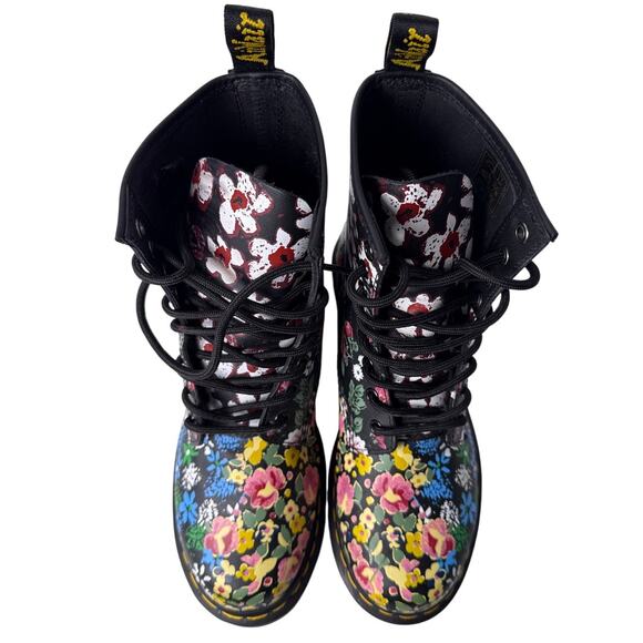 Dr. Martens 1460 Boots Pascal Floral Mash Up Y2K Womens US 8 Leather Lace Up - Picture 12 of 13